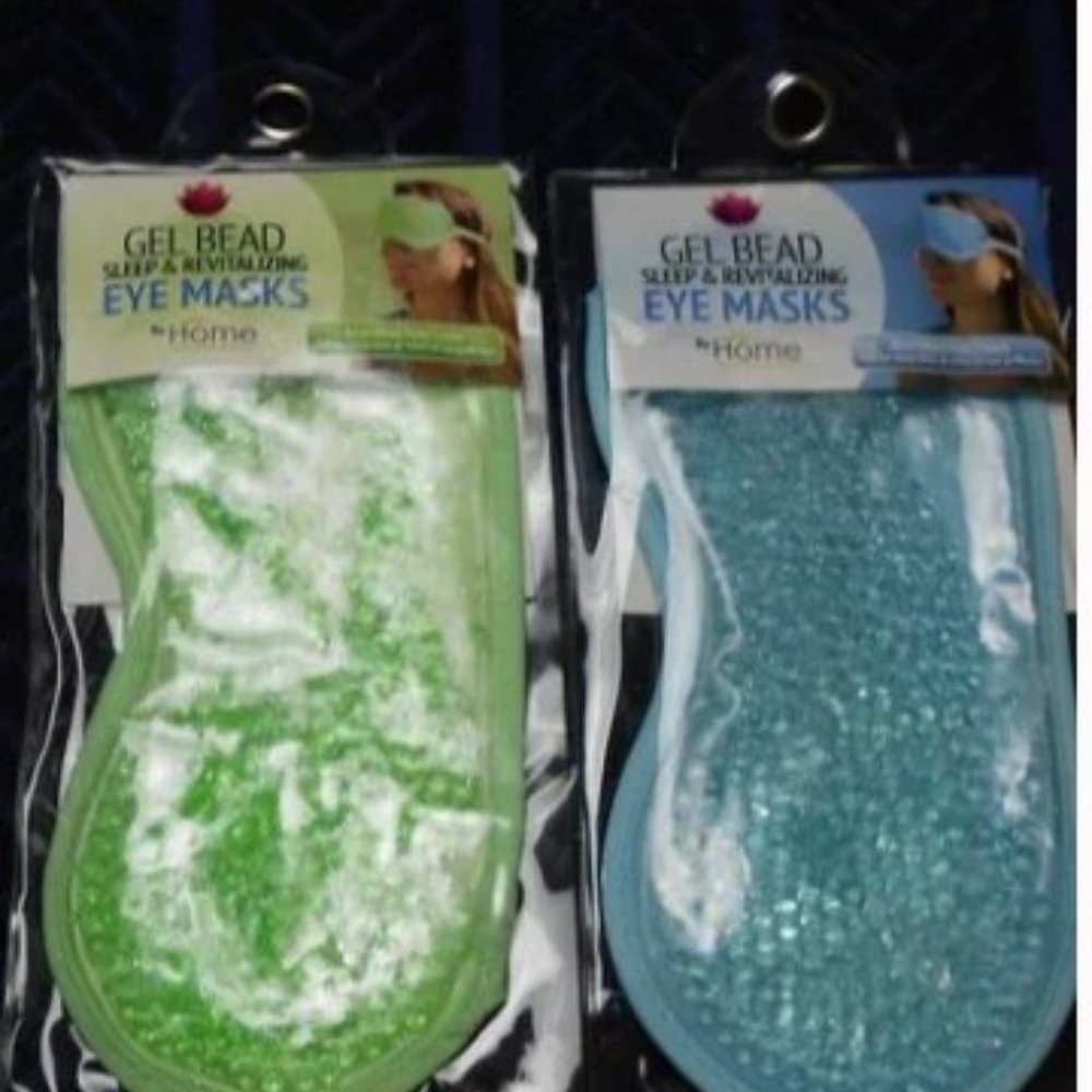 2 GEL BEAD SLEEP & REVITALIZING EYE MASK 1blue & 1 green